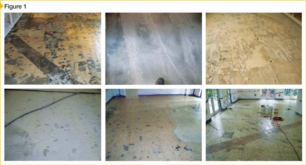All the terrible concrete conditions pictured above come from one single-family residence, a $5.6-million home in Florida. Concrete with cracks, cuts and patches from previous renovations, crumbling surfaces, and uneven elevations are common not only in homes, but also in retail and commercial facilities both new and old. If polished, concrete like this will show its scars. Images courtesy AmeriPolish Inc.