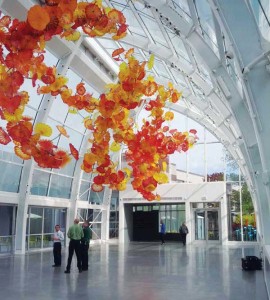 The glasshouse at Seattle’s Chihuly Garden and Glass Museum was designed by sculptor Dale Chihuly. Many of his works are featured throughout the interior and exterior of the building. Photos courtesy Jaga Climate Systems