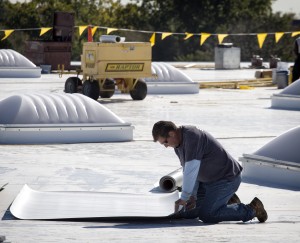 A new roofing membrane and insulation to reduce the HVAC load were installed.