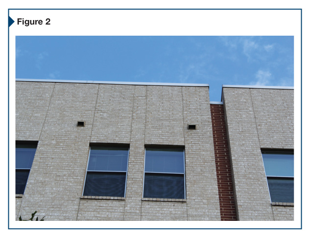 Small column between the expansion joints and windows require special detailing to ensure proper veneer anchorage.
