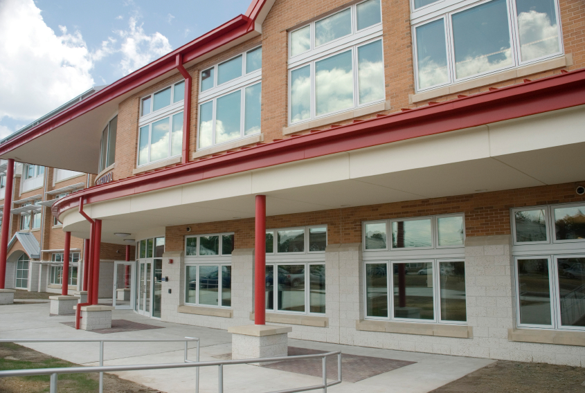 When remodeling an educational facility or building a new school, security should be a major player in the design process. Windows and doors are the easiest point of entry into a school, but they don’t have to be. Installing laminated security glass for all windows and doors makes forced entry much more difficult. Images courtesy Eastman Chemical Company