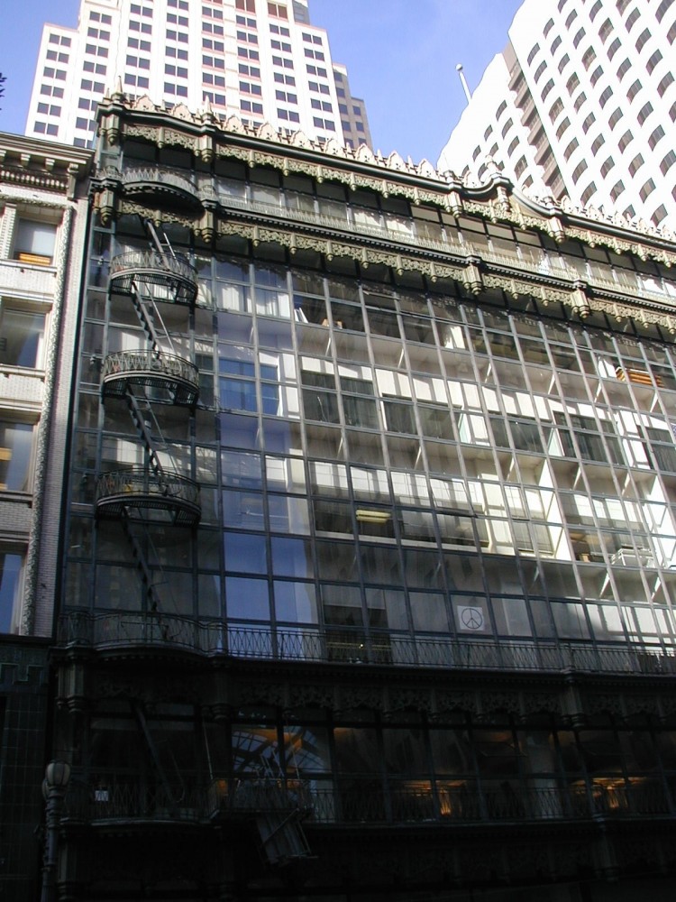 This is the Hallidie Building before its architectural façade restoration.
