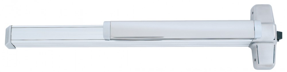 Panic hardware installed on fi re doors, like the one pictured above, must be ‘fi re exit hardware,’ which will not be equipped with mechanical dogging—the ability to hold the latch retracted. Electric latch retraction may be used to dog fi re exit hardware, as long as the latch projects automatically upon fi re alarm.