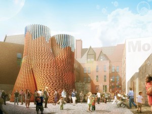 The compostable blocks of Hy-Fi represent a new paradigm for design and manufacturing, with almost zero waste, zero embodied energy, and zero carbon emissions.