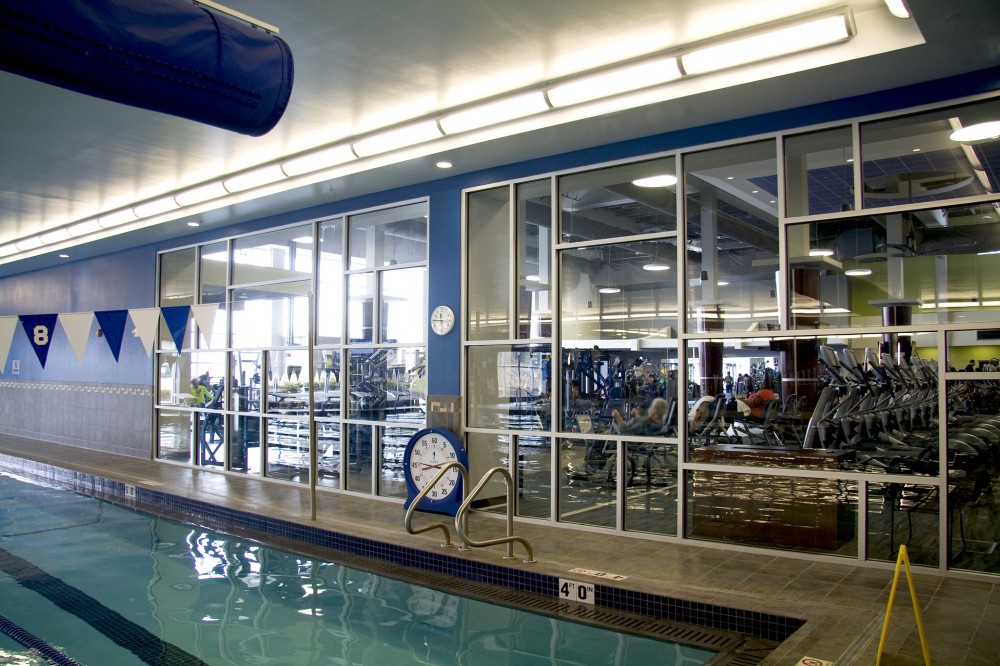The design team kept the aquatic center a focal point at HUMC Fitness and Wellness Center with ample use of glass separating it from the other areas.