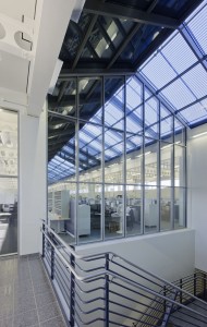 Modern fire-rated frames have a slender profile and sleek aesthetic to improve sightlines and views between spaces.