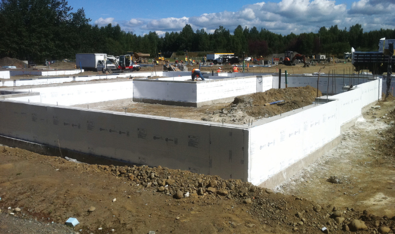 Rigid foam insulation can be used on either or both the exterior and interior of below-grade foundation walls.