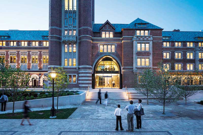 The Saieh Hall for Economics at the University of Chicago shows the use of steel framing for glazed openings in historical buildings. Photo courtesy Tom Rossiter