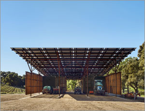 California equipment barn operates off the grid