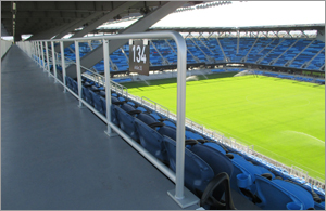 Metal railing system elevates fan experience at California stadium