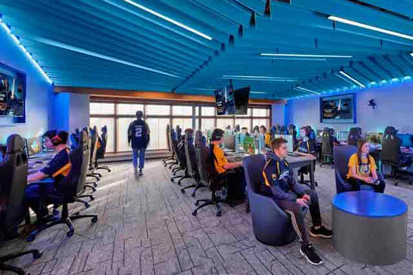 Connecticut firm modernizes rustic classroom into contemporary esports ‘den’