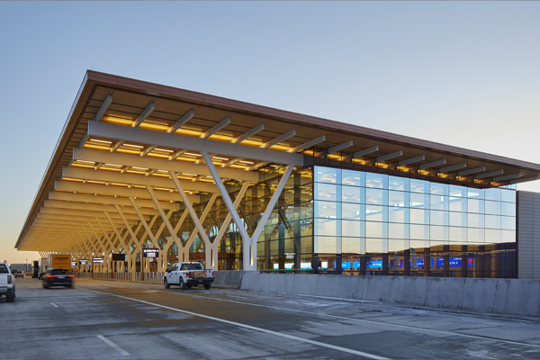 SOM crowns Kansas City Airport with a massive timber canopy 