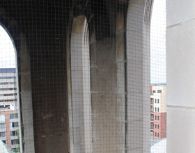 A bird’s-eye view of building facades
