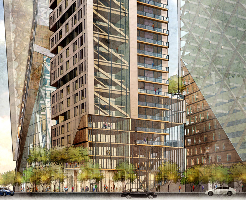 The Timber Towers concept released by Hickok Cole Architects demonstrates the viability of mass timber skyscrapers. Images courtesy Hickok Cole Architects