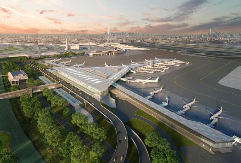 Designed by Grimshaw Architects, Newark Liberty International Airport’s new Terminal One will include 33 gates. Images courtesy Grimshaw
