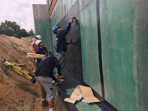 Figure 3: A more complex condition experienced in below-grade waterproofing involves the junction where the below-grade vertical wall meets the building’s footing.