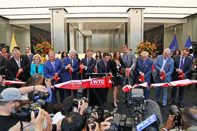“This is a moment of enormous pride for me and for everyone in the Silverstein organization,” said Larry A. Silverstein at 3 WTC’s ribbon-cutting ceremony on June 13. Photo © Joe Woolhead