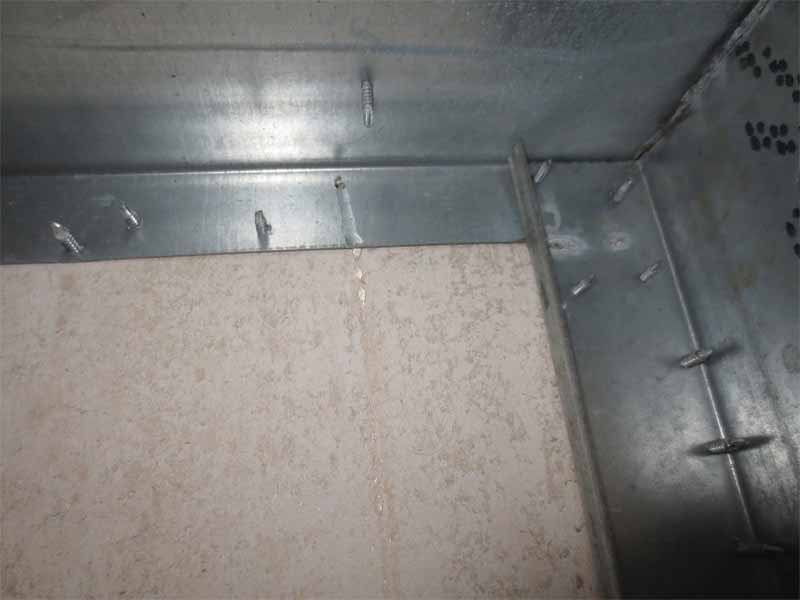 Figure 2: Leakage at fastener penetration through AWB.