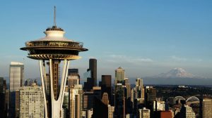 Designers have removed and replaced walls, barriers, and even flooring with structural glass to reveal never-before-seen views at a renovated Space Needle, a landmark tower in Seattle, Oregon. Photo courtesy Chad Copeland
