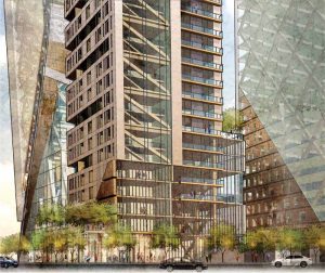 Wood structures are lighter than steel or concrete. Therefore, mass timber skyscrapers require a 76-mm (3-in.) concrete topping slab on each floor to provide both ballast and acoustic isolation.