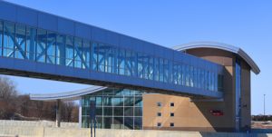 The Cedar Grove Transit Center in Minnesota improved its aesthetics, performance, and durability by installing an aluminum plate system. Photo © Mark Long. Photo courtesy Linetec