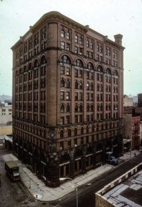 The Shephard Warehouse was built in the late 19th century as a 12-story newsprint storehouse. The construction was of steel columns, girders, and beams with brick arch infill. This made it an excellent candidate for conversion into a rental housing building.