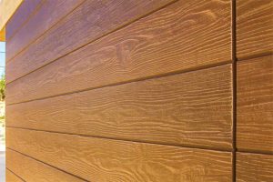 Fiber cement can be molded to resemble natural products such as wood.