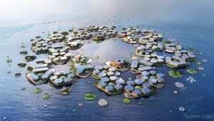 Bjarke Ingels Group reveals Oceanix City, the world’s first resilient and sustainable floating community. Photo courtesy Bjarke Ingels Group