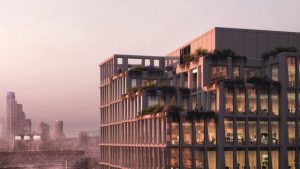 Rendering of Henning Larsen’s design for its Mission Rock building in San Francisco. Image © Henning Larsen
