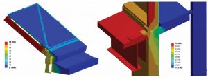 Figure 2: Three-dimensional thermal analysis results for a projecting walkway system.