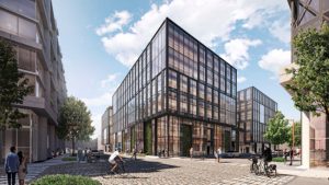 Designs revealed for the largest mass timber office building in North America to be built in San Francisco, California. Rendering courtesy Brookfield Properties/Design Distill 