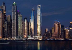 Ciel, rising in Dubai Marina, United Arab Emirates, will be the world’s tallest hotel. Photo courtesy the First Group