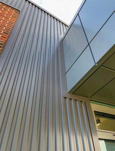 Single-skin metal panels can be custom-designed in any shape, size, and color.