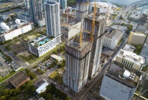 Construction tops off at Downtown 5th development in Miami’s central business district. Photo courtesy Melo Group
