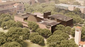 Adjaye Associates has been chosen to design a new student center at Rice University, Houston, Texas. Rendering courtesy Adjaye Associates