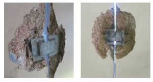 Figure 2: Panel-to-panel connection distress (after removal of delaminated concrete).