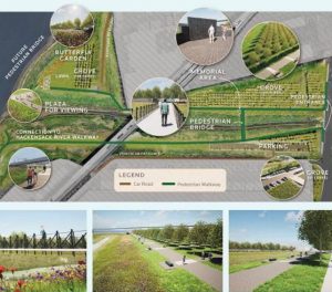 A 35-year-old toxic site in Jersey City, New Jersey, will be transformed into a brand new 12-ha (30-acre) waterfront park. Image courtesy Jersey City