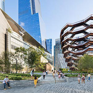 The Hudson Yards project in New York City wins the Urban Habitat - District/Master Plan Scale Award of Excellence from the Council on Tall Buildings and Urban Habitat (CTBUH). Photo courtesy CTBUH