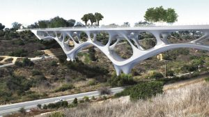 This pedestrian bridge concept by Hunter Ruthrauff of T.Y. Lin International Group was awarded the 2021 Forge Prize by the American Institute of Steel Construction (AISC).
