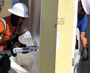 Sealants, adhesives, and other building materials that come in to contact with liquid-applied flashing must be chemically compatible.