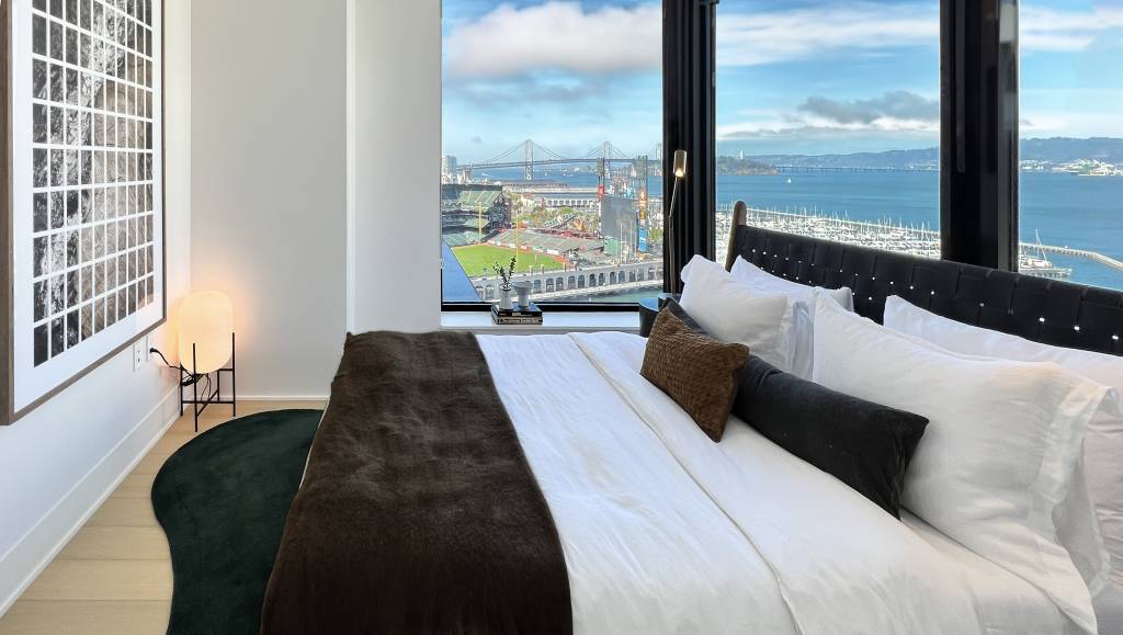 The interior view from an apartment room in the tower.