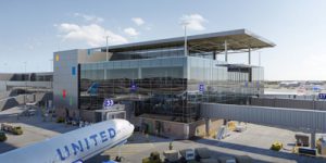 Rendering of the exterior of the terminal expansion at Austin-Bergstrom International Airport (AUS).