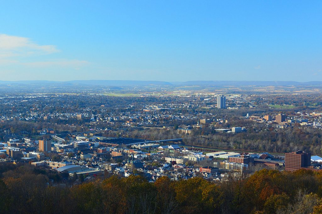 Panoramic shot of Lehigh Valley in Pennsylvania.